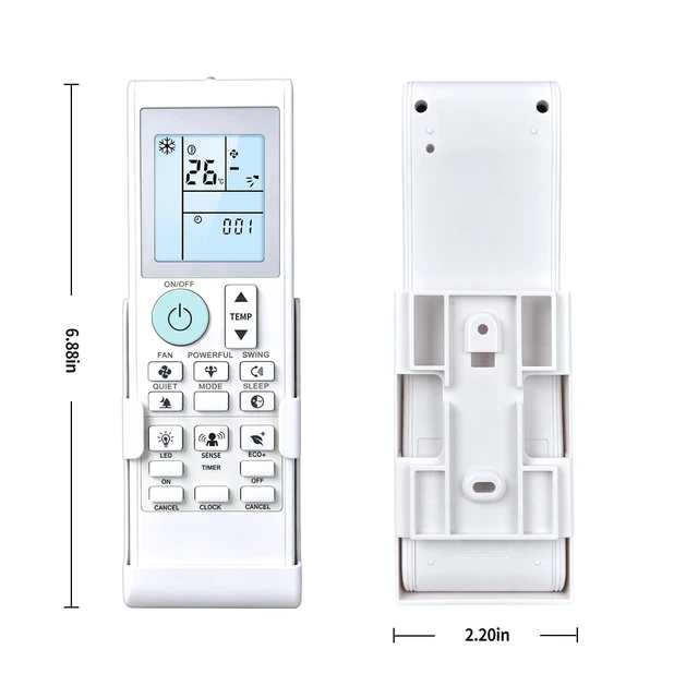 Alt view image 2 of 5 - New AC Replacement Remote Control fit for Daikin Air Conditioner BRC52B65 BRC52B61 BRC52B62 BRC52B63 BRC52B64