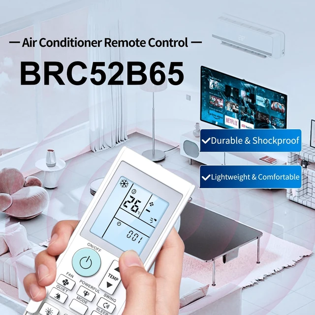 Alt view image 3 of 5 - New AC Replacement Remote Control fit for Daikin Air Conditioner BRC52B65 BRC52B61 BRC52B62 BRC52B63 BRC52B64