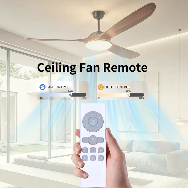 Alt view image 2 of 5 - Remote for Dreo 42/44/52" Smart Ceiling Fan with Lights, 300/500/700 Series