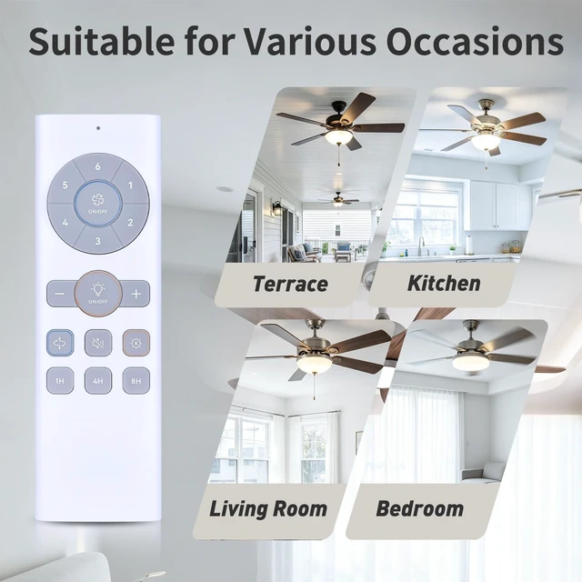 Alt view image 5 of 5 - Remote for Dreo 42/44/52" Smart Ceiling Fan with Lights, 300/500/700 Series