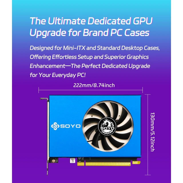 Alt view image 3 of 5 - SOYO AMD Radeon RX 550 4GB GDDR5 Graphics Card, 4xHDMI, Support 4K Display