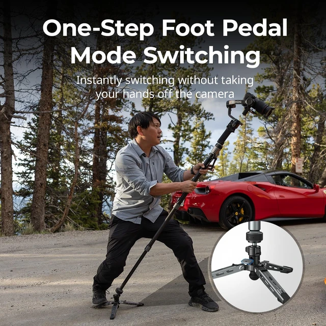 Alt view image 5 of 5 - SmallRig x Potato Jet TRIBEX PRO 67" Carbon Fiber Video Monopod for Camera