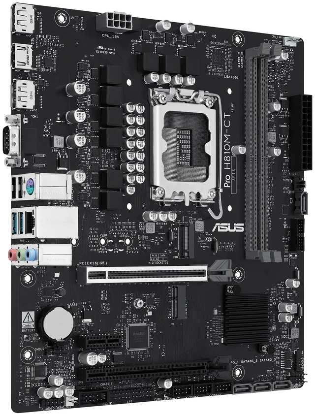 Alt view image 2 of 5 - ASUS PRO H810M-CT-CSM Micro-ATX mATX Intel H810 business motherboard, Intel Core Ultra Processors (Series2) Ready, DDR5, M.2, HDMI with enhanced security, reliability, manageability and ser