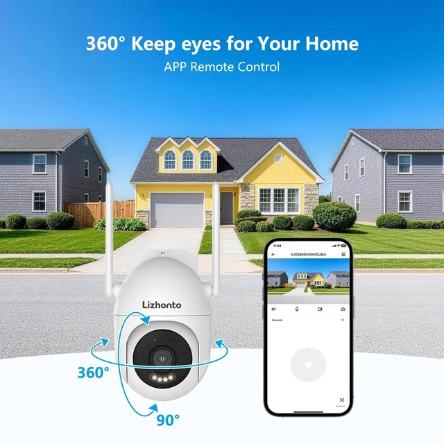 Alt view image 3 of 5 - Lizhonto 3MP 2K Plug-in WiFi Outdoor Security Camera for Home Surveillance