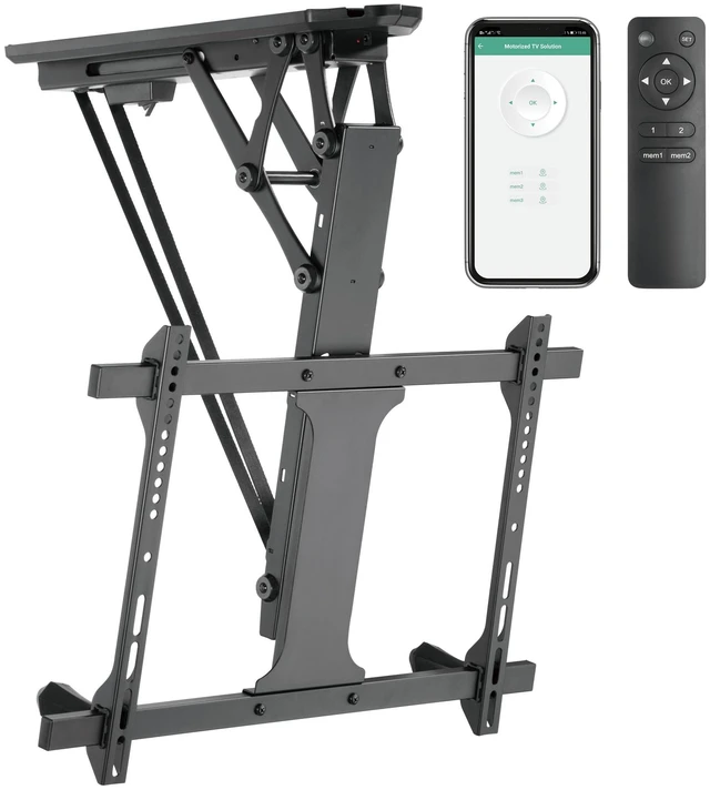 Main image of ZeboZap ZZTVC8864 Motorized Ceiling TV Mount Flip Down for Outdoor Patio, Electric Folding TV Mount with Remote Control, Fits 3275" Screens, Holds 99lbs, Black