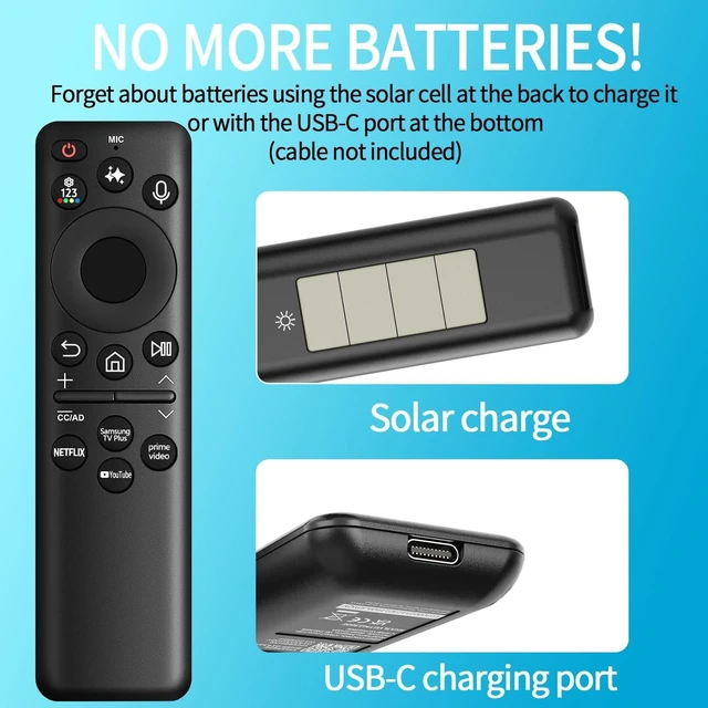Alt view image 2 of 5 - Solar Voice BN59-01480A Remote for Samsung 2020-2026 QLED OLED 4K 8K TVs