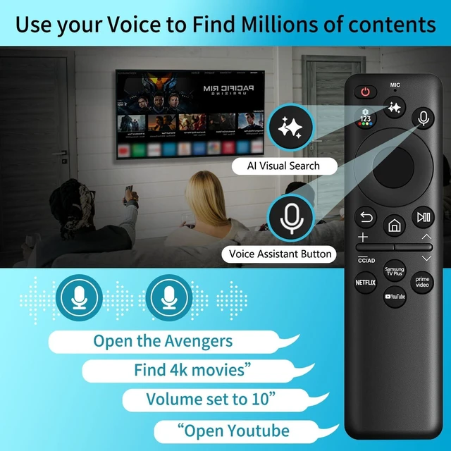Alt view image 3 of 5 - Solar Voice BN59-01480A Remote for Samsung 2020-2026 QLED OLED 4K 8K TVs