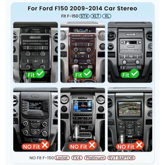 Alt view image 4 of 5 - 2+64G Double Din Car Radio for Ford F150 F250 Super Duty 2004-2014, 10 Inch Touch Screen Stereo for Ford F-150 F-250 Head Unit Bluetooth Android 14 with Wireless Carplay Android Auto FM Backup