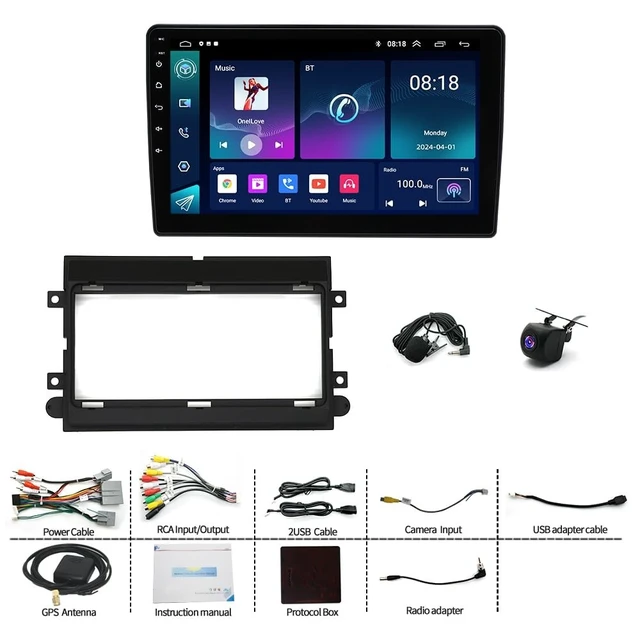 Alt view image 3 of 5 - 2+64G Double Din Car Radio for Ford F150 F250 Super Duty 2004-2014, 10 Inch Touch Screen Stereo for Ford F-150 F-250 Head Unit Bluetooth Android 14 with Wireless Carplay Android Auto FM Backup