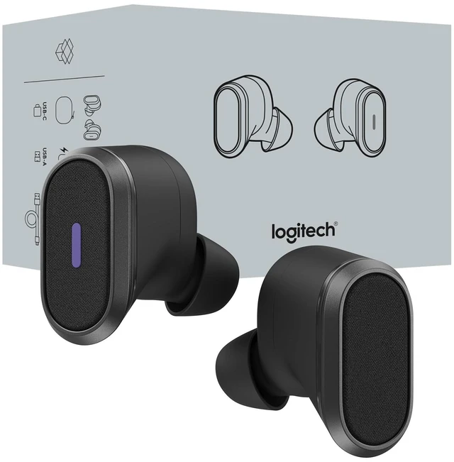Main image of Logitech Zone True Wireless Bluetooth Noise Canceling Earbuds with Microphone, Hybrid ANC, Transparency Mode, Certified for Microsoft Teams, Zoom, Google Meet, Google Voice - Gra