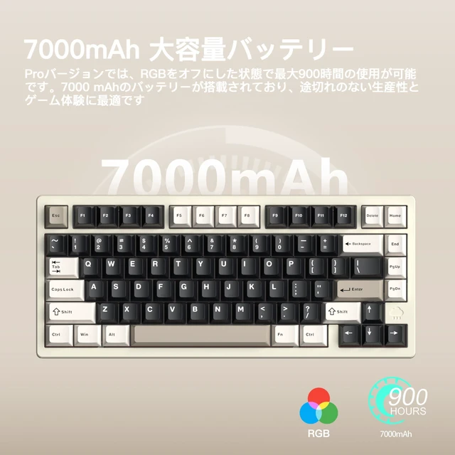 Alt view image 4 of 5 - KIBU WOBKEY Rainy75 75% Tri-Mode Mechanical Keyboard, CNC Aluminum Custom Wireless Keyboard, Hot Swappable, VIA Programmable, Cocoa Switch, RGB Backlit,BT/2.4G/Wired for Mac/Win(Pro White)
