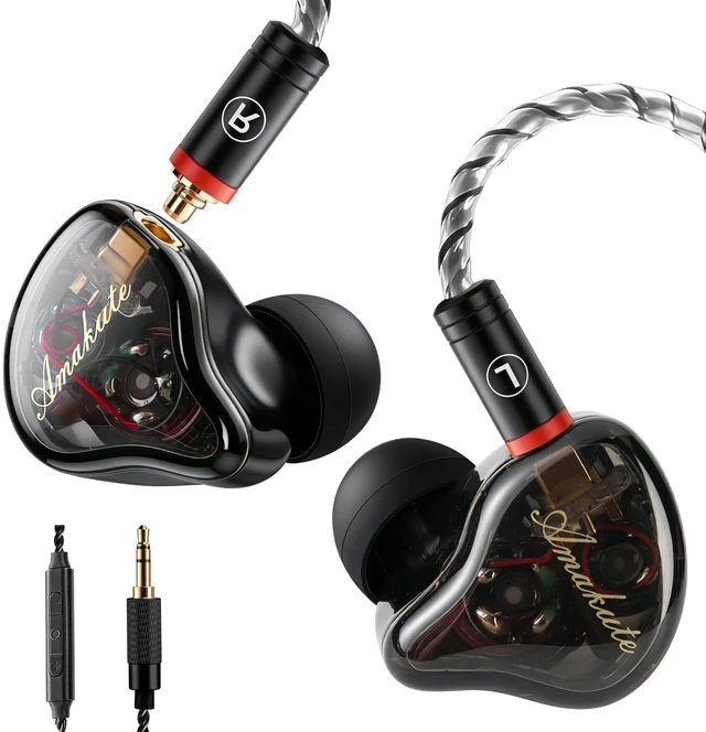 Main image of DEMAKE in Ear Monitor with Detachable Silver-Plated 3.5mm Cable, with Mic