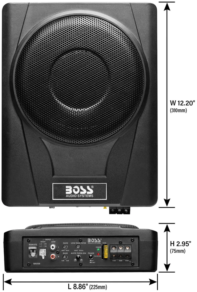 Alt view image 4 of 5 - BOSS Audio Systems BASS8 8 Inch 800 Output Amplified Boxed Car Subwoofer
