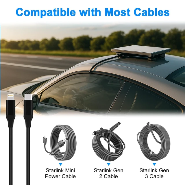 Alt view image 5 of 5 - Car Window Pass Through for Starlink Cord Protective Starlink Cord & Cable