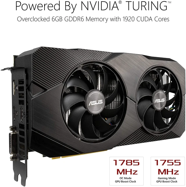 Alt view image 2 of 4 - ASUS GeForce RTX 2060 Overclocked 6G GDDR6 Dual-Fan EVO Edition VR Ready HDMI DisplayPort DVI Graphics Card (DUAL-RTX2060-O6G-EVO)