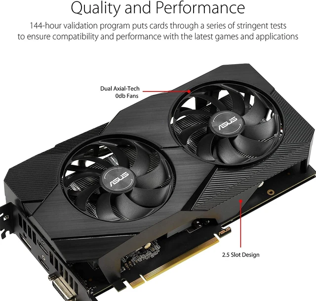 Alt view image 3 of 4 - ASUS GeForce RTX 2060 Overclocked 6G GDDR6 Dual-Fan EVO Edition VR Ready HDMI DisplayPort DVI Graphics Card (DUAL-RTX2060-O6G-EVO)