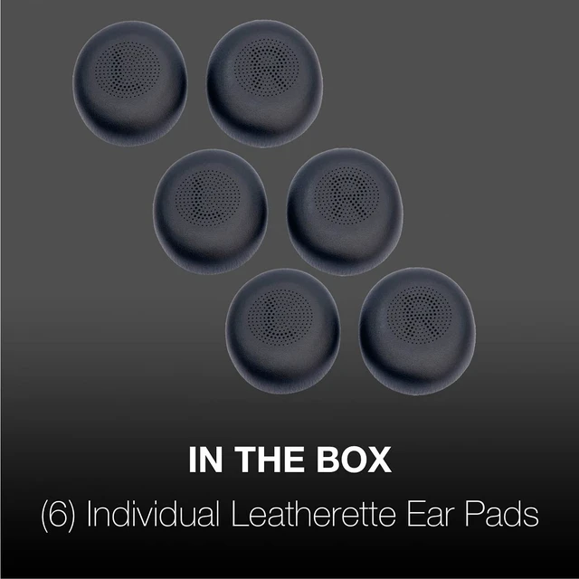 Alt view image 5 of 5 - Global Teck Oval Ear Cushion Pads Made for Jabra Evolve2 (65/40), Elite 45h Bluetooth and Corded USB Headsets, Soft Memory Foam with Leatherette Cover, 6-Pack, Restores Original Comfort, Almohadillas