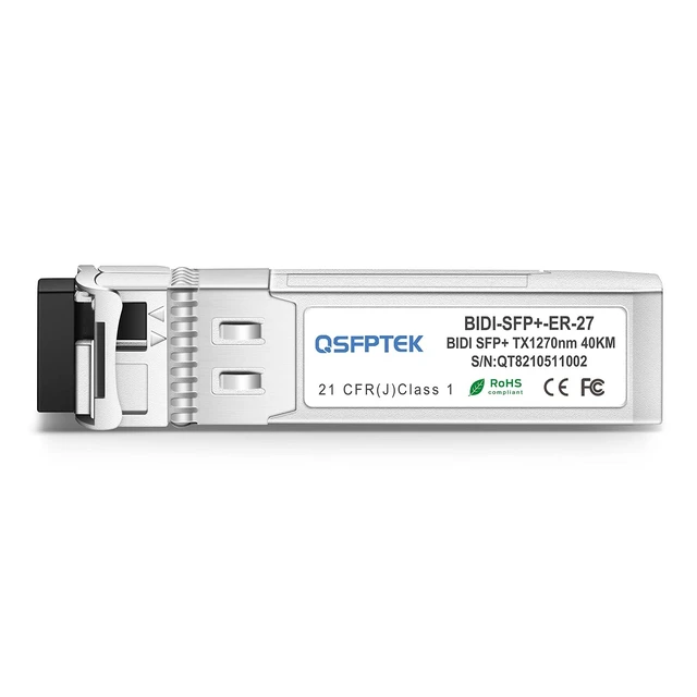 Alt view image 2 of 5 - 10GBASE-BiDi SFP+ SMF Transceiver, 10Gbe mini gbic Module Compatible with Cisco SFP-10G-BX60U/SFP-10G-BX60D 1270nm/1330nm-TX/1330nm/1270nm-RX 60km DDM LC, up to 60km