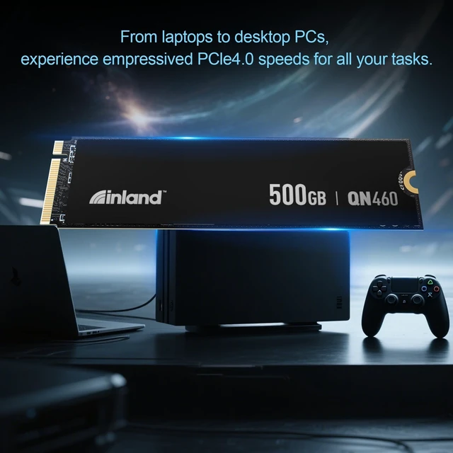 Alt view image 5 of 5 - INLAND QN460 500GB NVMe SSD PCIe 4.0 Gen4x4 Internal Solid State Drive