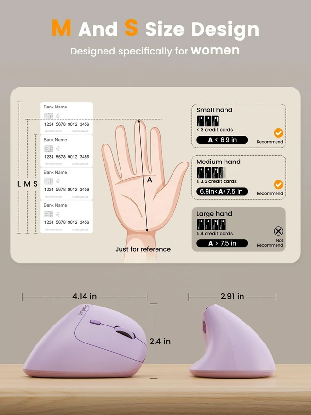 Alt view image 2 of 5 - SABLUTE MAM3 Ergonomic Mouse, Vertical Mouse for Small and Medium Hands