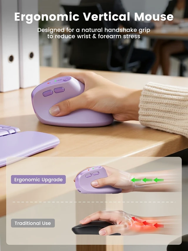 Alt view image 3 of 5 - SABLUTE MAM3 Ergonomic Mouse, Vertical Mouse for Small and Medium Hands