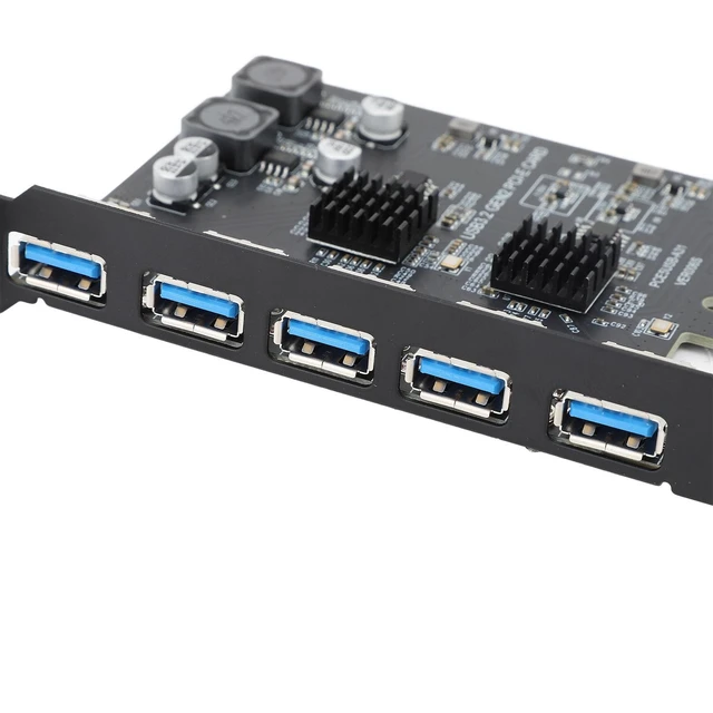 Alt view image 4 of 5 - USB 3.2 Gen 2 PCIe Expansion Card, 10Gbps 5 Ports Type A PCIe 4X Adapter Card, PCI Express Expansion Card for ASM3142 Main Control Chip, for 7 10 11 for Linux