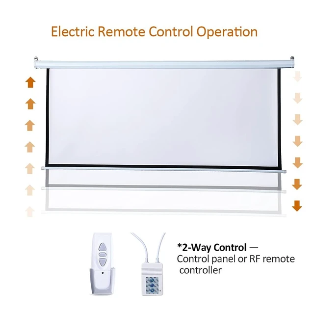 Alt view image 3 of 5 - Auto Motorized Projector Screen w/Remote Control, 120 inch 4:3, Silver