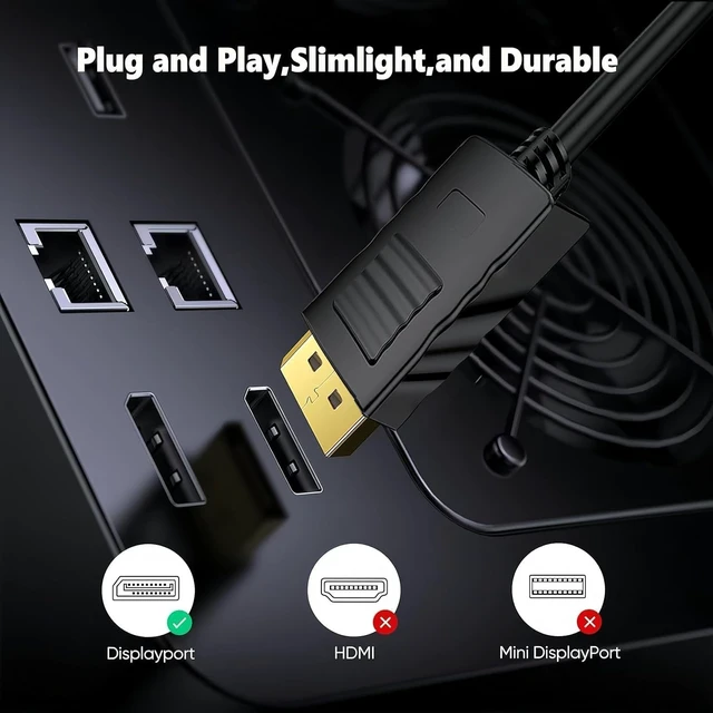Alt view image 4 of 5 - DisplayPort Cable 10FT 10-Pack,10 FT DP Display Port Cord 4K@60Hz, 2K@165Hz