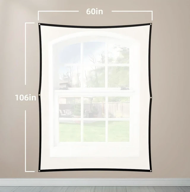 Alt view image 5 of 5 - FUMODE Holographic Rear Projection Screen, 120", White, Double Sided