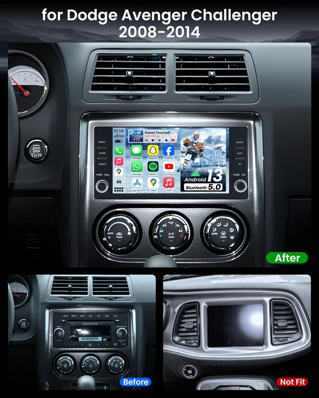 Alt view image 2 of 5 - 64GB Car Radio for Dodge Challenger 2008 2009 2010 2011 2012 2013 2014
