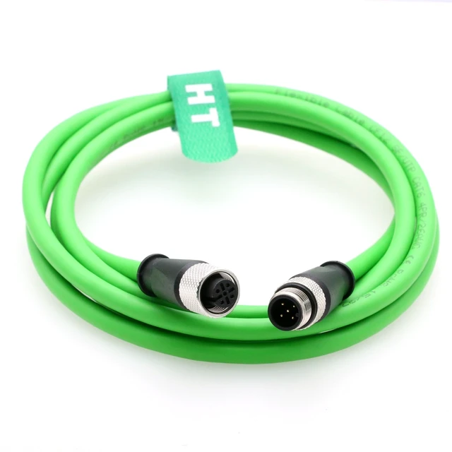 Alt view image 3 of 5 - HangTon M12 Ethernet Cable for Industrial Control Automation IO Link Fieldbus NMEA2000 Sensor Network CAN Bus, A-Code 5 Pin Male to 5 Pin Female, CAT6, Shielded, Waterproof, Green, 5M