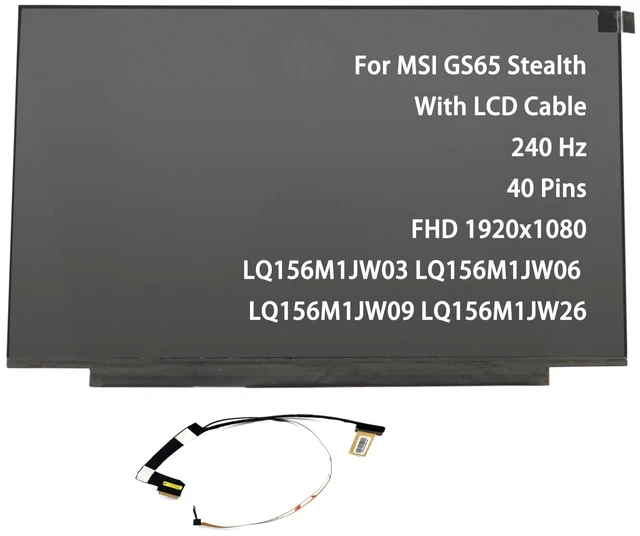 Main image of BestParts 15.6" 1920x1080 240Hz Replacement for MSI GS65 Stealth 9SG 9SF