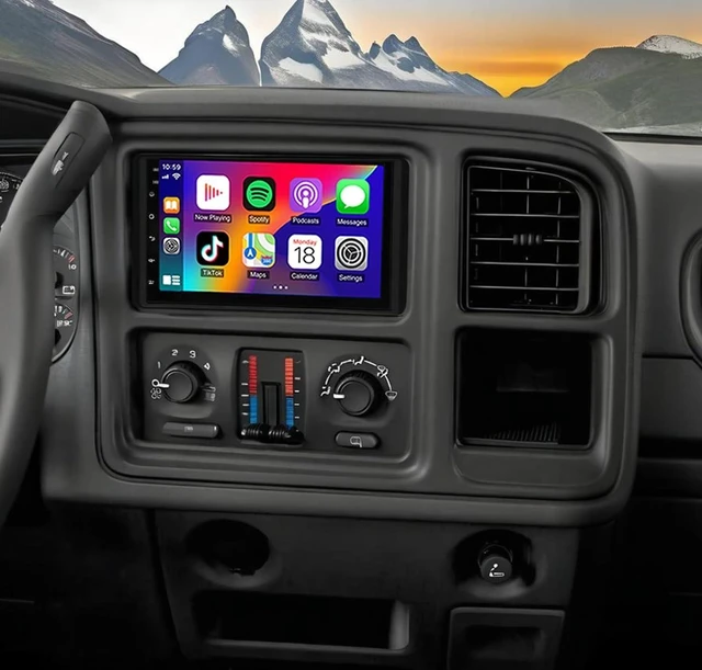 Main image of Car Stereo Radio for 2003-2006 Chevrolet Chevy Silverado Tahoe GMC Sierra Yukon, 7'' Touch Screen Car Radio with Wireless Carplay Android Auto,GPS FM/SWC Bluetooth 1080P Backup Camera-2+32G