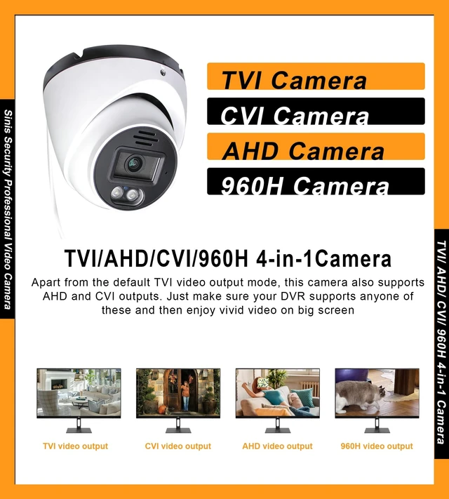 Alt view image 2 of 5 - SINIS 4K Analog Security Turret Camera Outdoor with 100FT IR Night Vision