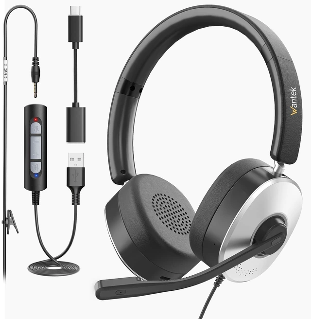 Main image of Wantek USB Headset with Microphone, Noise Cancelling Computer Headset