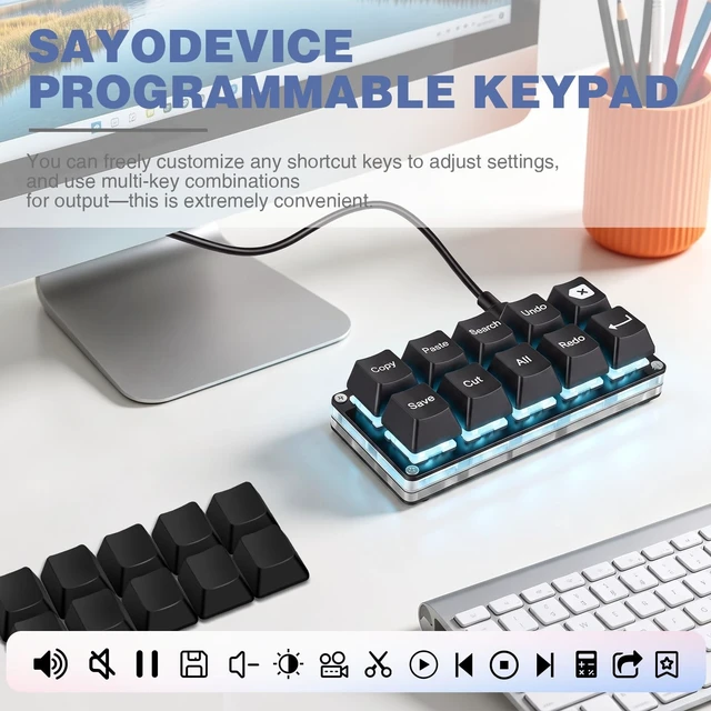 Alt view image 3 of 5 - Mini 10-Key Copy Paste Programmable Keyboard Hotswappable Mechanical Switch