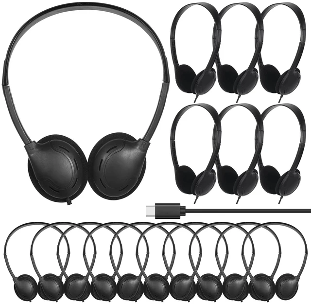 Main image of ZXQZYM 10 Pack USB C Headphones Bulk for Classroom Kids, Wired On Ear