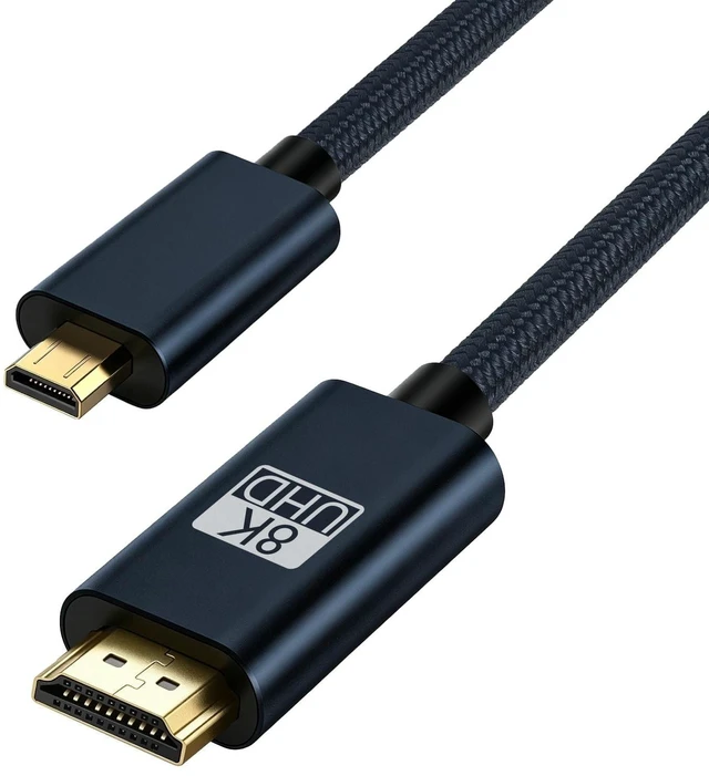 Main image of 8K Micro HDMI to HDMI 2.1 Cable 12FT, Bi-Directional, 8K@60Hz, 4K@240Hz