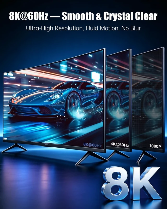 Alt view image 3 of 5 - 8K Micro HDMI to HDMI 2.1 Cable 12FT, Bi-Directional, 8K@60Hz, 4K@240Hz