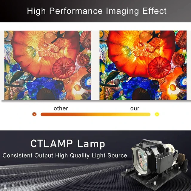 Alt view image 3 of 5 - CTLAMP A+ Quality DT01025 Projector Lamp Bulb Replacement with Housing Compatible with Hitachi CP-X2510N CPX2510N CP-X2511 CP-X2511N CPX2511