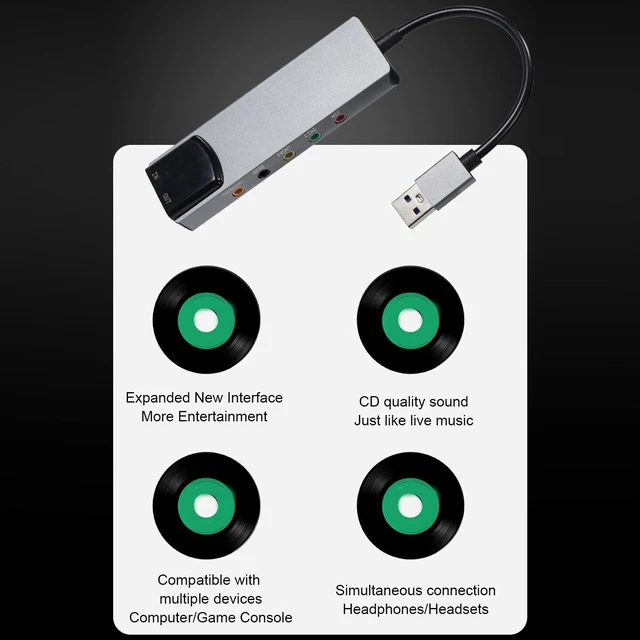 Alt view image 2 of 5 - SENECESLI External USB Sound Card Adapter