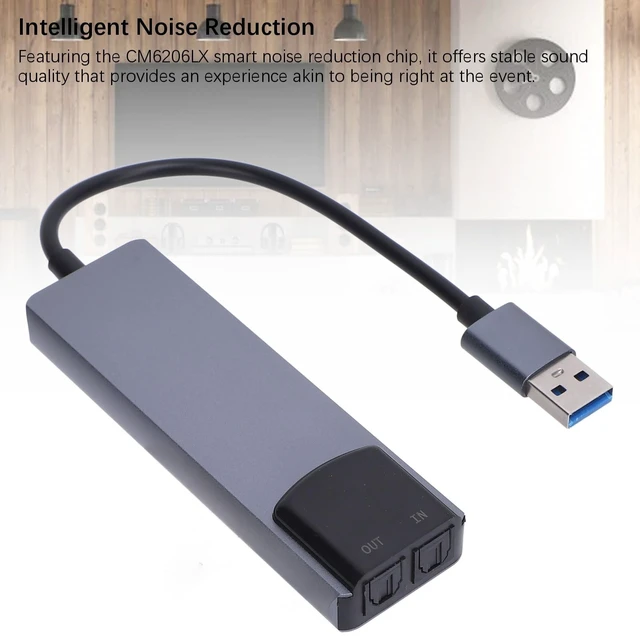Alt view image 4 of 5 - SENECESLI External USB Sound Card Adapter