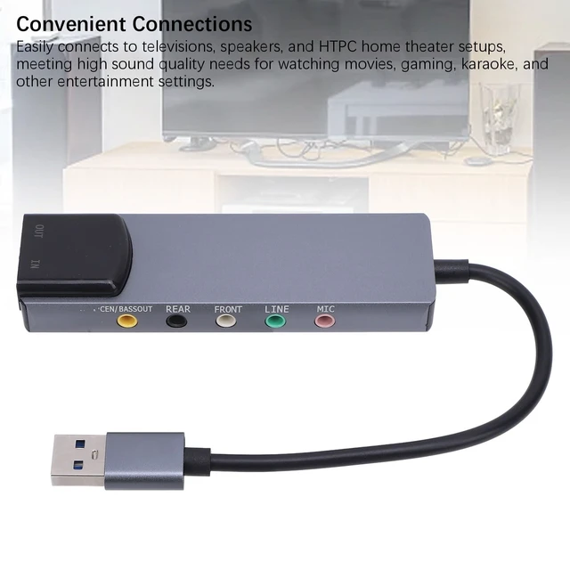 Alt view image 5 of 5 - SENECESLI External USB Sound Card Adapter