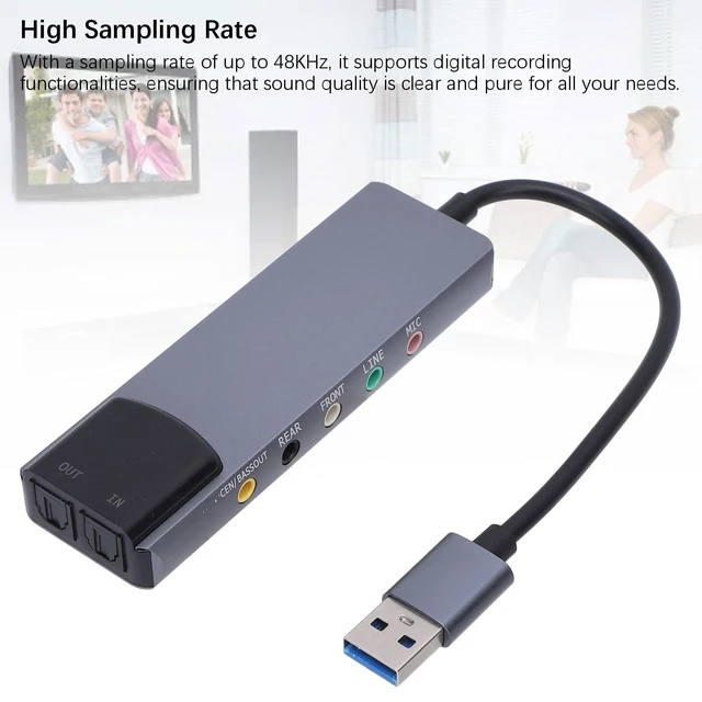 Alt view image 3 of 5 - SENECESLI External USB Sound Card Adapter