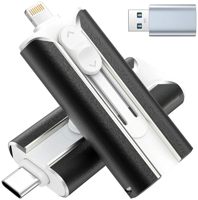 Main image of MFI Certified 512GB Flash Drive Photo Stick and USB Stick Offers Photo/Video Storage, The External Storage is Compatible with iOS, Android, and Pc,1 Pack (Black)(Available Space: ~484GB)