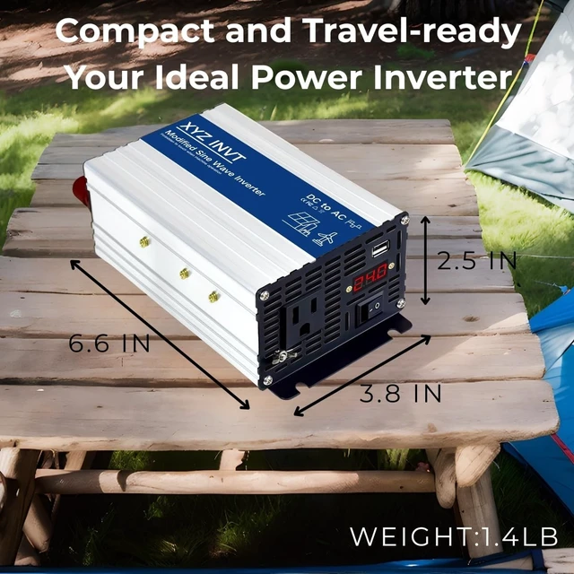 Alt view image 5 of 5 - XYZ INVT 600W Power Inverter 24V DC to 110V 120V AC