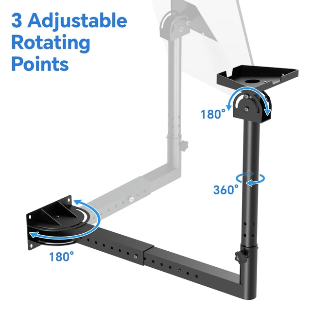 Alt view image 2 of 5 - NiHome 3-Way Adjustable Roof & Wall Mount Kit for Starlink Standard Gen 3, Telescoping Pole Pipe Adapter for Precise Antenna Alignment, Concrete & Wood Screws Included