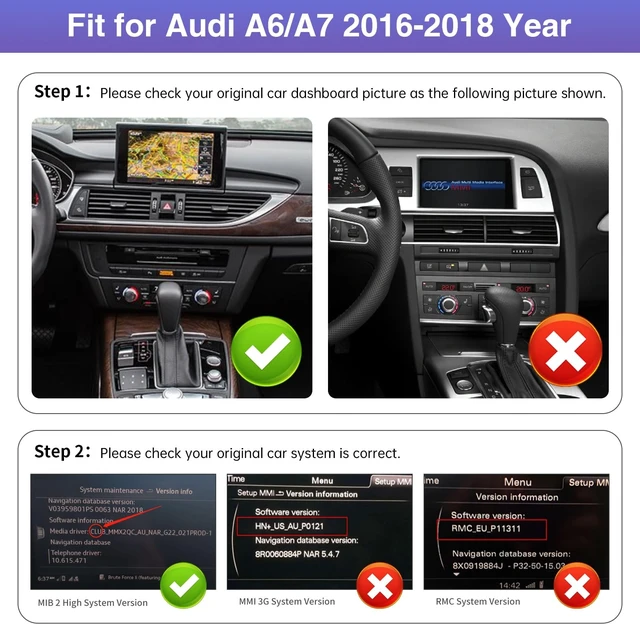 Alt view image 2 of 5 - Road Top 12.3" CarPlay Screen for Audi A6 A7 with MIB2 System (2016-2018)