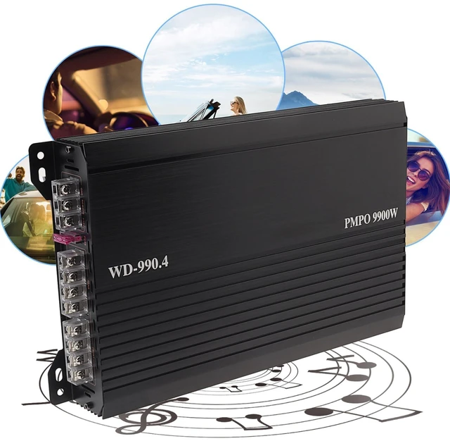 Alt view image 3 of 5 - DriSentri 4-Channel Car Amplifier, 4 Channel Aluminum Power Car Audio Subwoofer Amplifier, Low Distortion Full Range Bridged Stereo Amp with Adjustable HPF LPF Crossover & Bass Boost