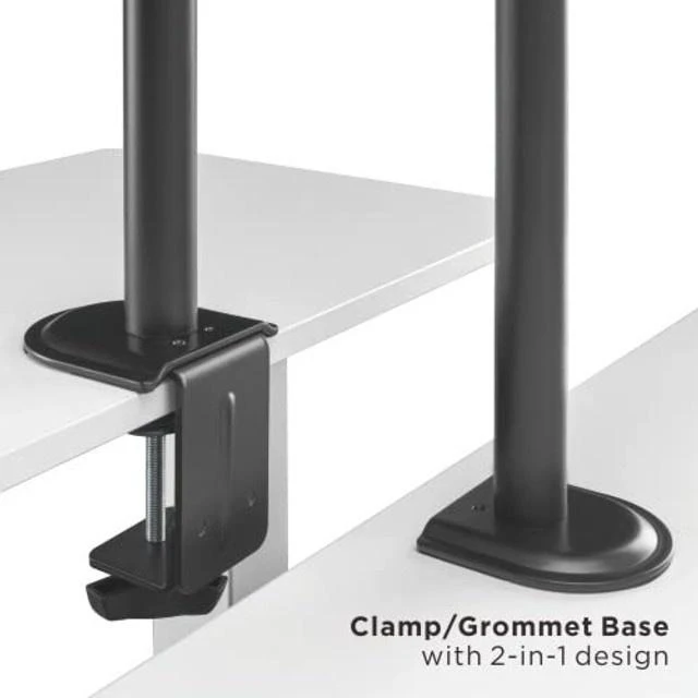Alt view image 2 of 5 - Link2Home Articulating Full Motion Desk Mount for 17"32" Monitor Screen, Single Monitor Arm with Adjustable Swivel, Tilt, Rotation, VESA Compatibility, Cable Management, and Clamp or Grommet Base